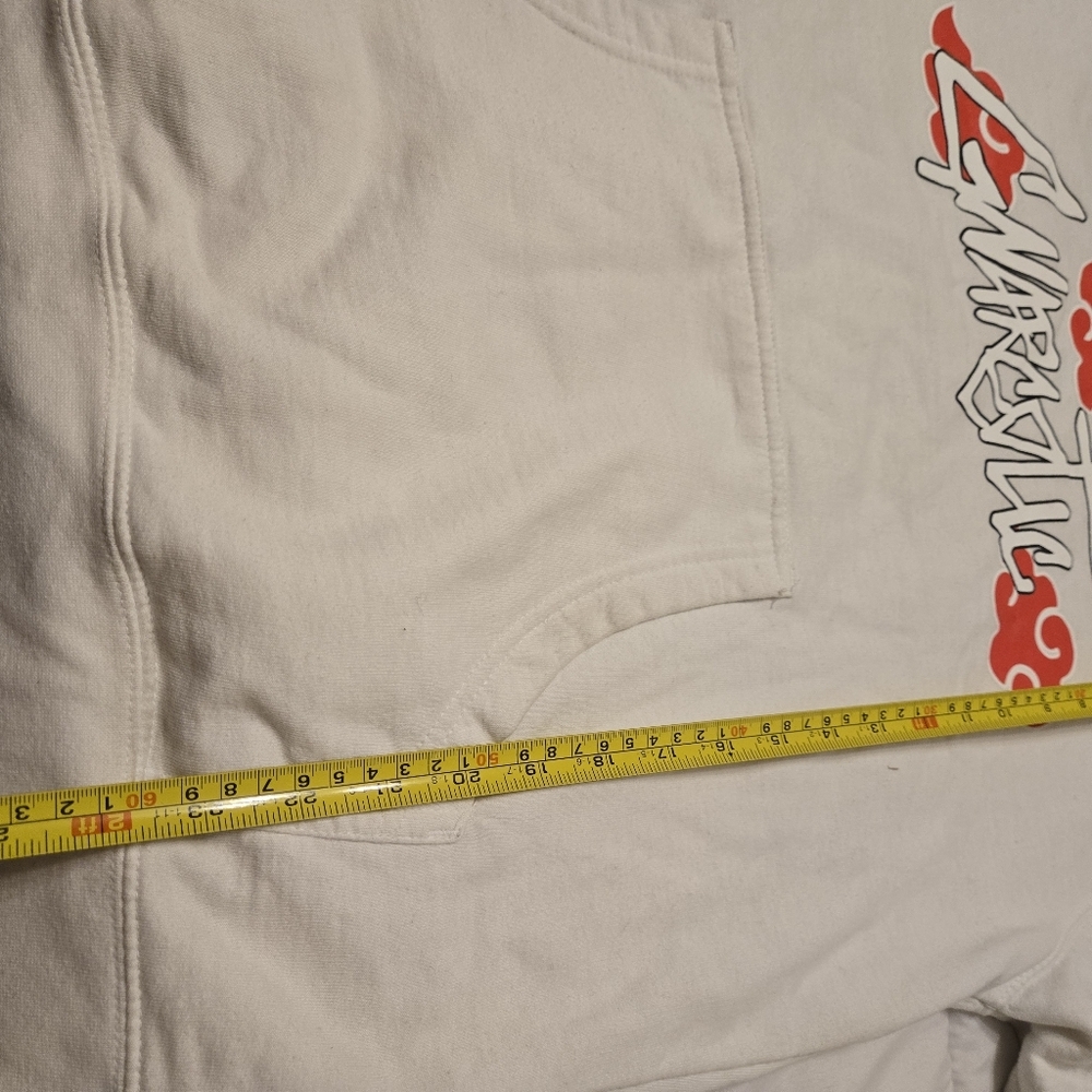 Japanese Anime Fleece Hoodie Bright White Lightweight Pullover Unisex L Travel - Picture 7 of 10